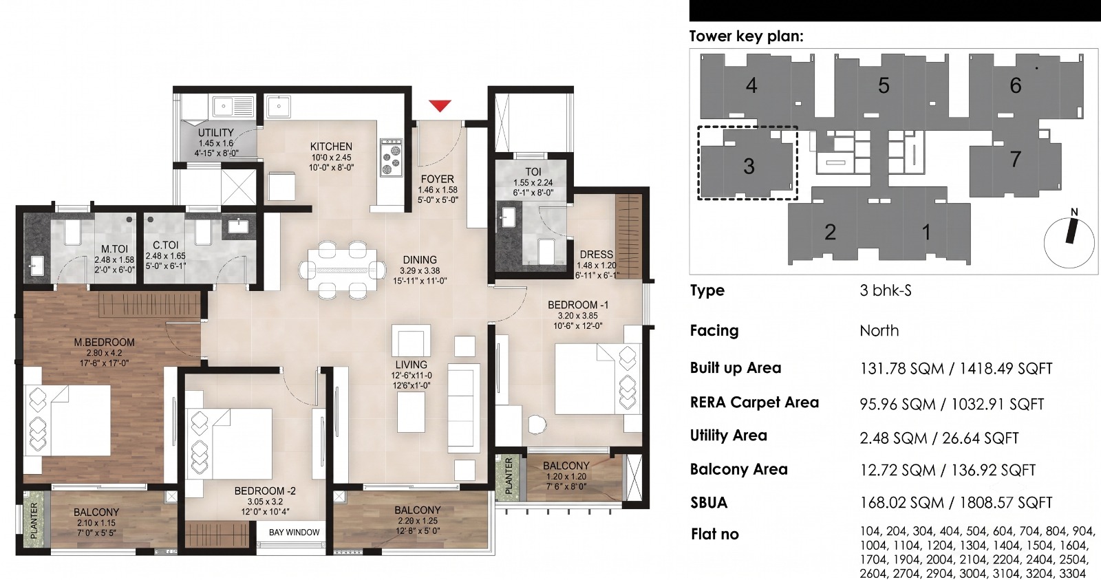 3 BHK Floor Plan